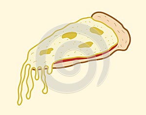 Cheese pizza vector illustration