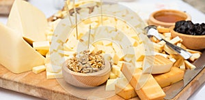 Cheese Plate with Dried Fruit and Honey