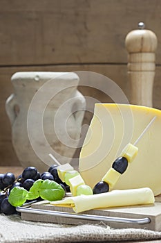 Cheese Plate with Grapes