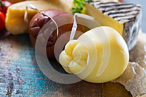 Cheese plate - Traditional Italian hard cheeses Parmesan, Grana