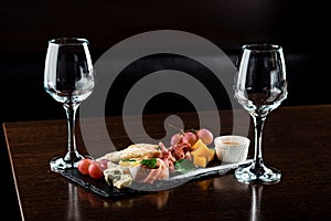 Cheese platter - appetizer for wine