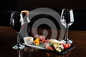 Cheese platter - appetizer for wine