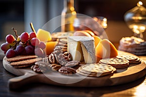 Cheese Platter Delight on Rustic Board