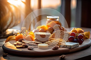 Cheese Platter Delight on Rustic Board