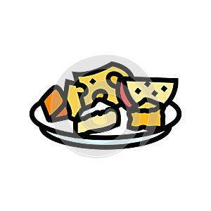 cheese platter french cuisine color icon vector illustration