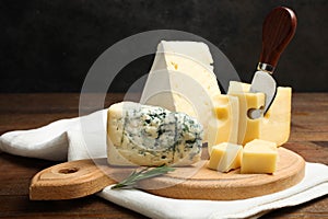 Cheese platter with rosemary and knife