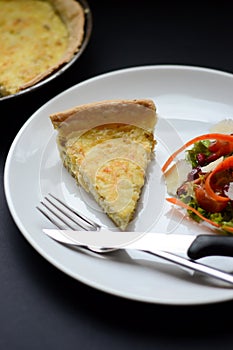 Cheese quiche and salad