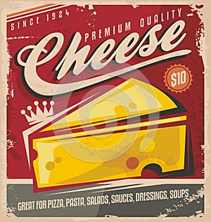 Cheese retro poster design