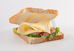 Cheese sandwich with dropping bread slice
