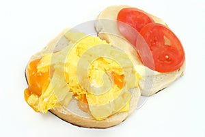 Cheese and Scrambled Egg Sandwich Open