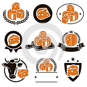 Cheese set. Vector