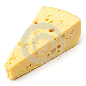 Cheese slice isolated on white background