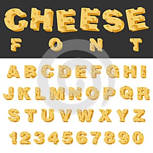 Cheese slice letters and numbers latin font