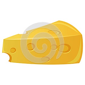 Cheese Slice Piece Vector Icon Illustration