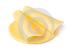 Cheese slice on a white background