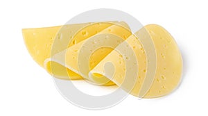 Cheese slice on a white background