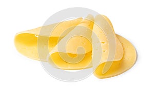 Cheese slice on a white background