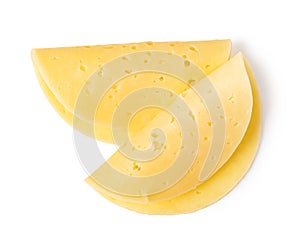Cheese slice on a white background