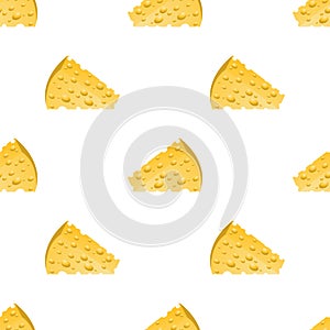 Cheese Slices Seamless Pattern. Milk Product
