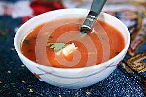 cheese soup. paneer soup. paladai soup. photo
