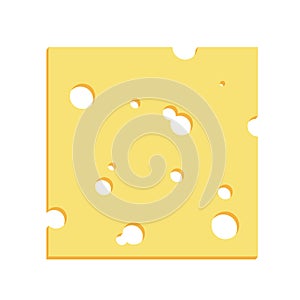 Cheese Square Slice With Holes Illustration