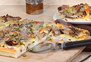Cheese Steak Pizza