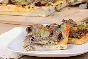 Cheese Steak Pizza Closeup