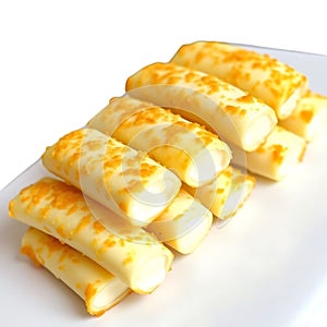 Cheese sticks coated in crispy breadcrumbs photo