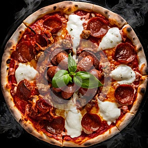 The cheese, stretched to perfection, entices the viewer to take a closer look photo
