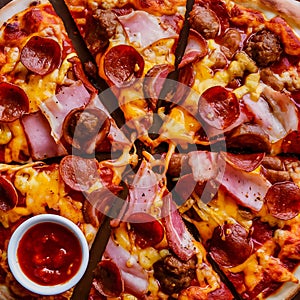 The cheese, stretched to perfection, entices the viewer to take a closer look photo