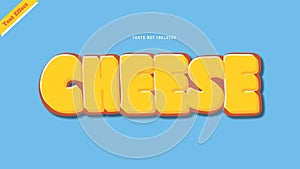 cheese text effect design vector. editable 3d text
