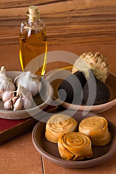 Cheese and various vegetable with olive oil