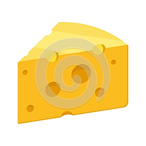 Cheese vector icon isolated on white background. Yellow cheddar milk food. Breakfast or snack symbol. Bio, eco, organic