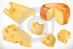 Cheese. Vector icon set