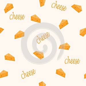 Cheese. Vector seamless banner. Wrapping of packages