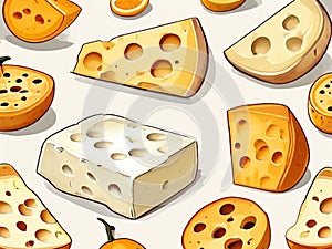 Cheese is a versatile dairy product made by curdling milk photo