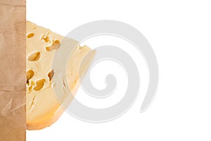 Cheese on wrapping paper