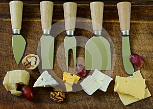 Cheeseboard with assorted cheeses