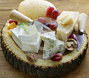 Cheeseboard with assorted cheeses