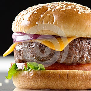 Cheeseburger closeup