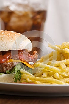 Cheeseburger with fries