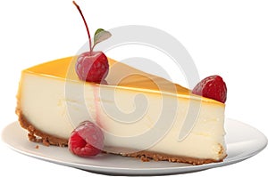 Cheesecake, Close-up of delicious-looking Cheesecake. AI-Generated. photo
