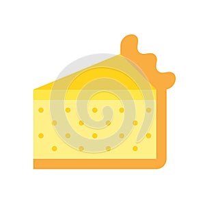 Cheesecake or Egg tart vector illustration, flat style icon