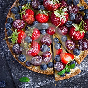 Cheesecake with fresh summer berries