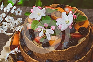 Cheesecake with fruits and berries