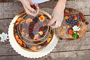 Cheesecake with fruits and berries