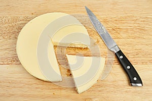 Cheesecake and knife