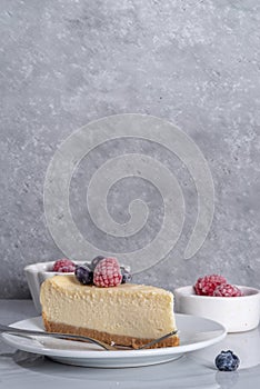 Cheesecake portion slice on plate