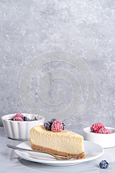 Cheesecake portion slice on plate