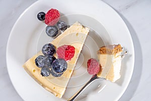 Cheesecake portion slice on plate